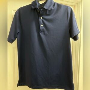 Navy textured golf polo